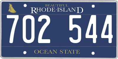 RI license plate 702544