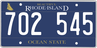 RI license plate 702545