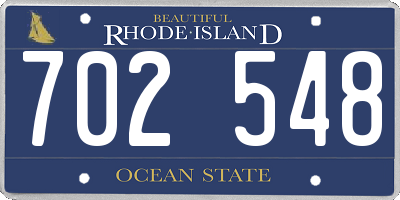 RI license plate 702548