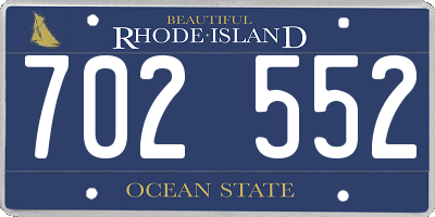 RI license plate 702552