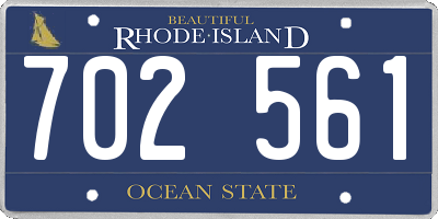 RI license plate 702561