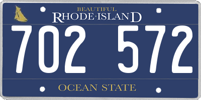 RI license plate 702572