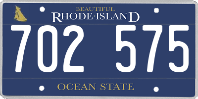 RI license plate 702575