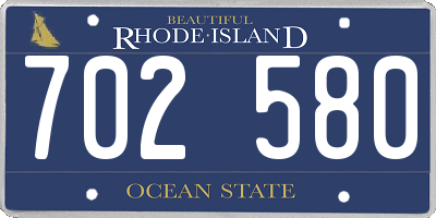 RI license plate 702580
