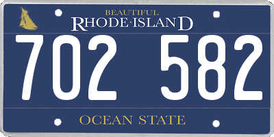 RI license plate 702582