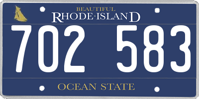 RI license plate 702583