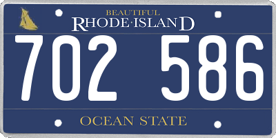 RI license plate 702586