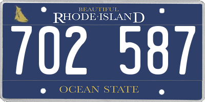 RI license plate 702587