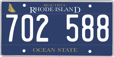 RI license plate 702588