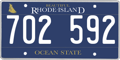 RI license plate 702592