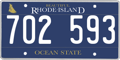 RI license plate 702593