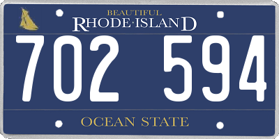 RI license plate 702594