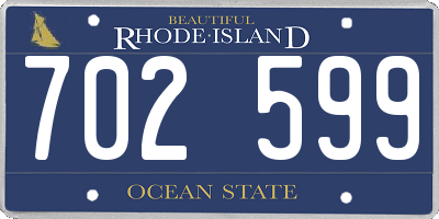 RI license plate 702599