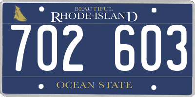 RI license plate 702603