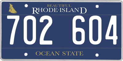 RI license plate 702604
