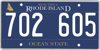 RI license plate 702605