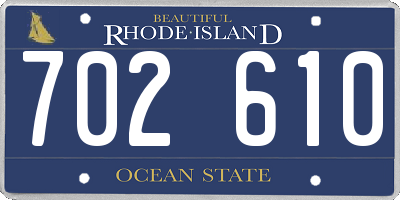 RI license plate 702610