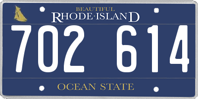 RI license plate 702614