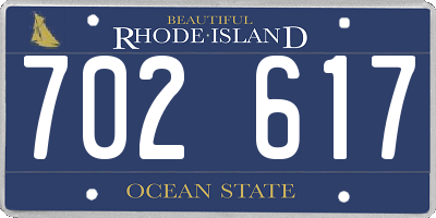 RI license plate 702617