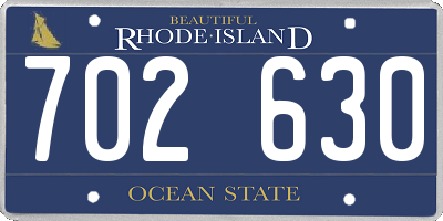 RI license plate 702630