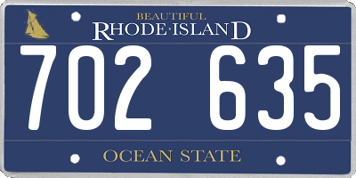 RI license plate 702635