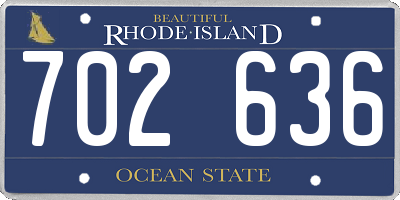 RI license plate 702636