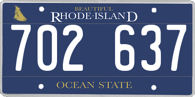 RI license plate 702637