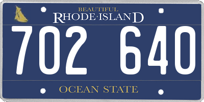 RI license plate 702640