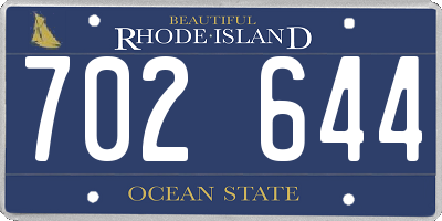 RI license plate 702644