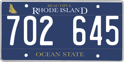 RI license plate 702645