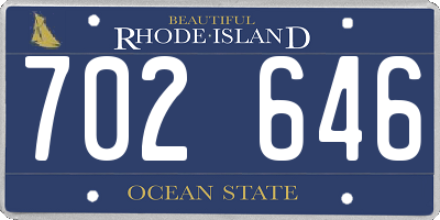 RI license plate 702646