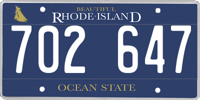 RI license plate 702647