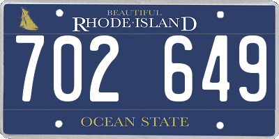 RI license plate 702649