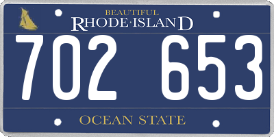 RI license plate 702653
