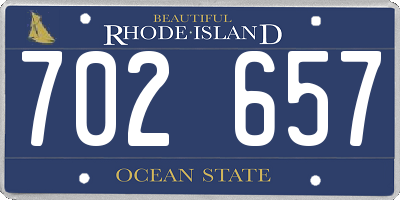 RI license plate 702657