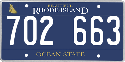 RI license plate 702663