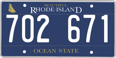 RI license plate 702671