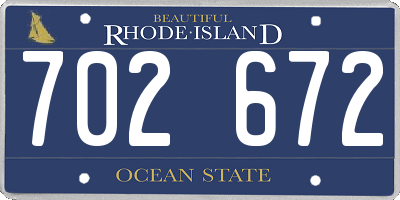 RI license plate 702672