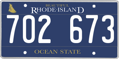 RI license plate 702673