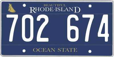 RI license plate 702674