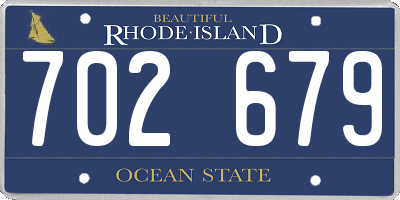 RI license plate 702679