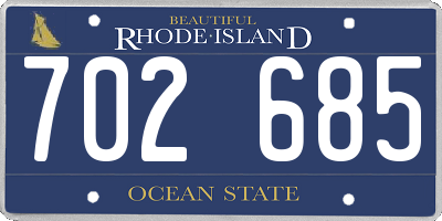 RI license plate 702685