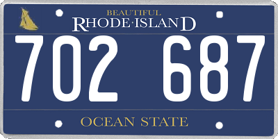 RI license plate 702687