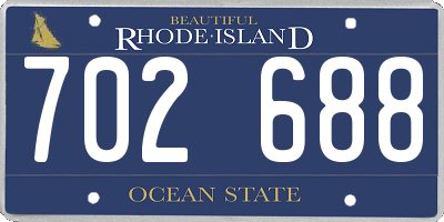 RI license plate 702688
