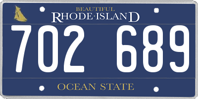 RI license plate 702689