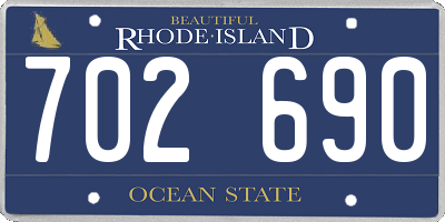 RI license plate 702690