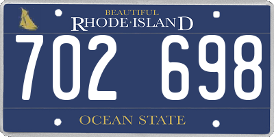 RI license plate 702698