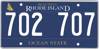 RI license plate 702707
