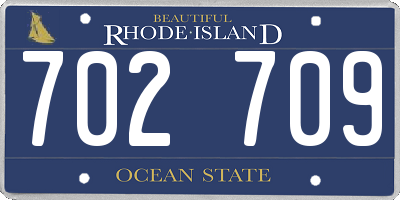 RI license plate 702709
