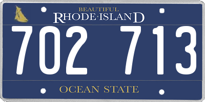 RI license plate 702713